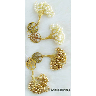 Gold Tree Charm Bead Tassels Latkan, Indian Latkans, Beaded Danglers